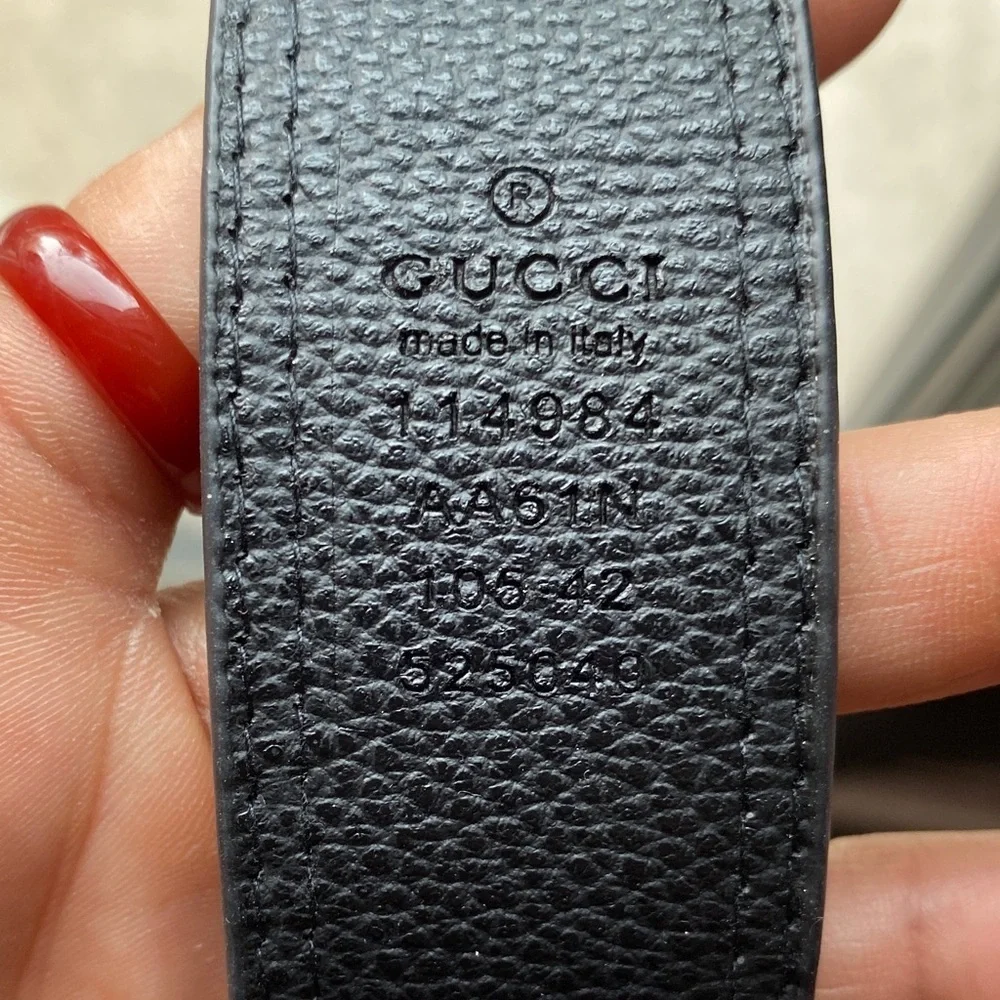 Gucci Men's Black, Green, and Red Belt